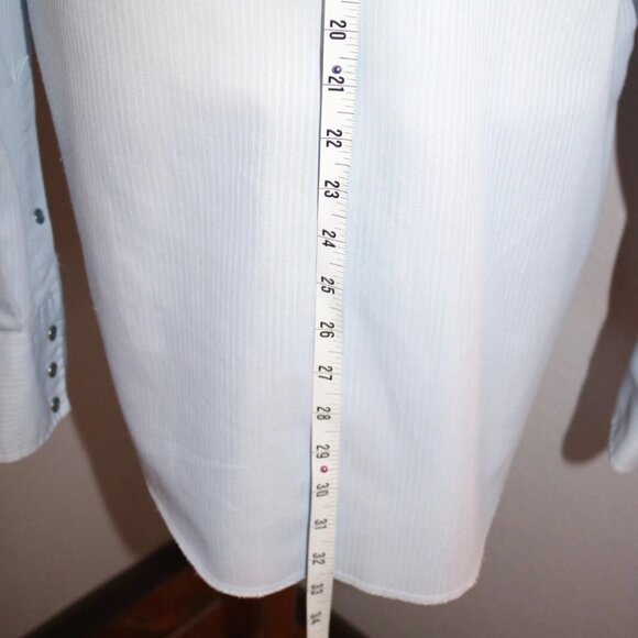 Panhandle Slim Shirt Mens 17-36 Blue Pinstripe Western Pearl Snap Made USA - Picture 12 of 16